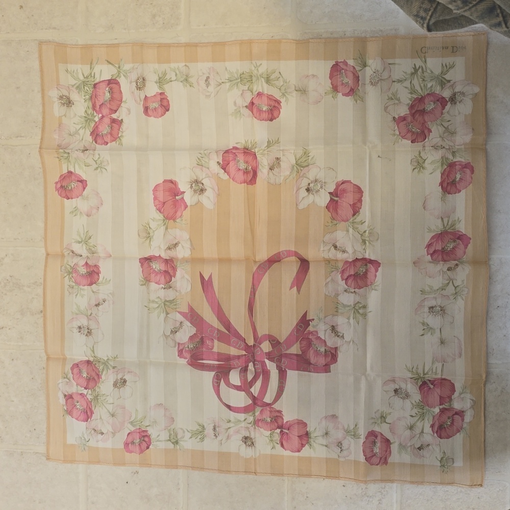 Vintage Christian Dior Hankerchief 19 x 19 inches (square)